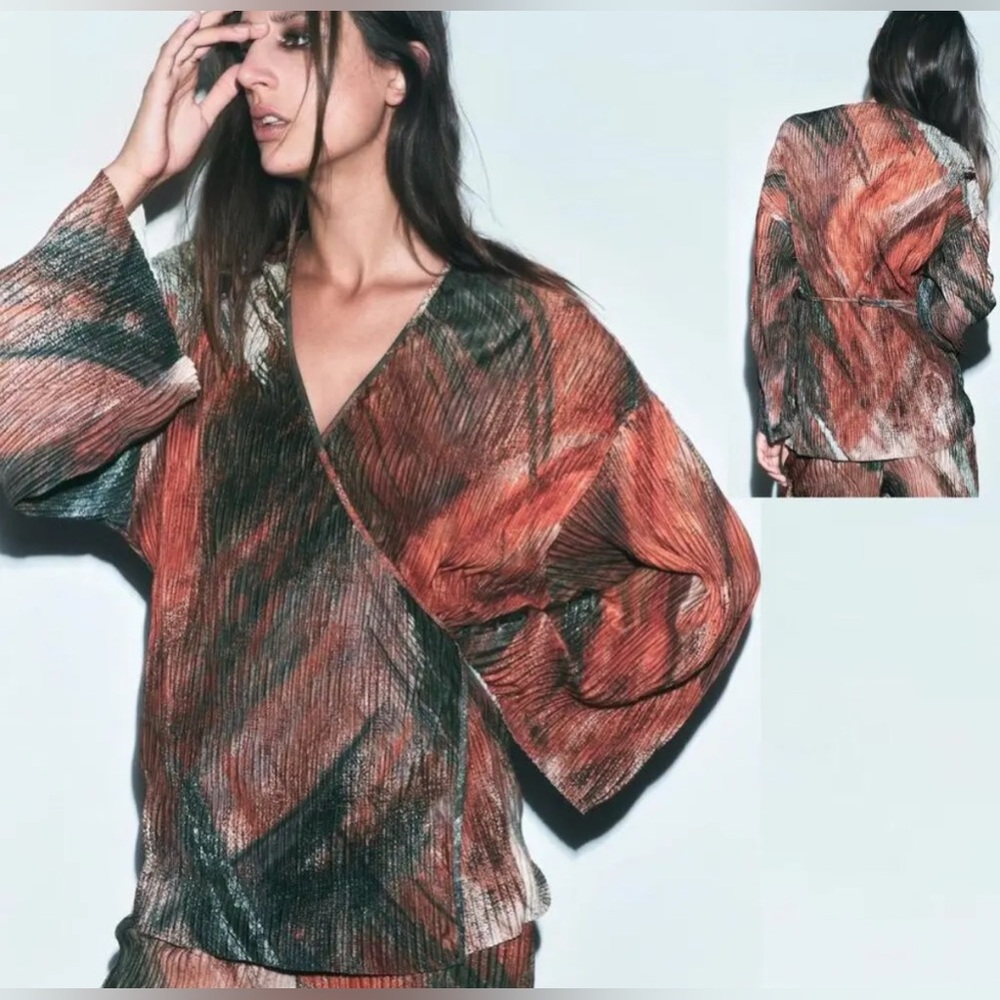 Zara Pleated Kimono Wrap